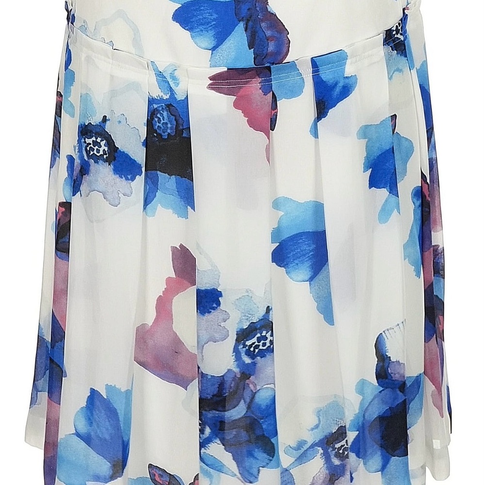 Talbots Floral Blue and White Skirt (10)